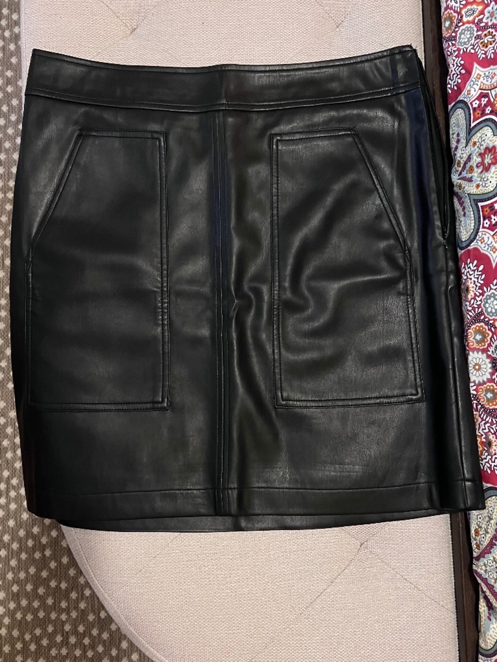 Leather mini skirt